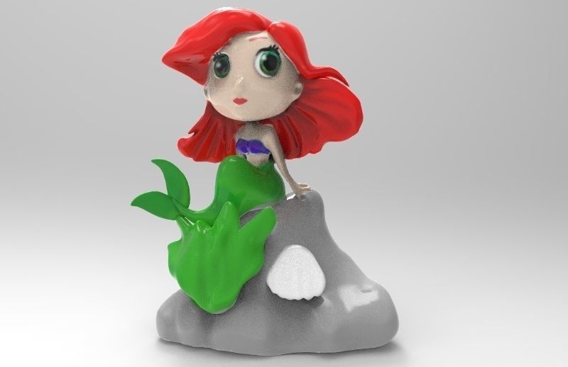 Ariel little mermaid figurine 3D print model_1