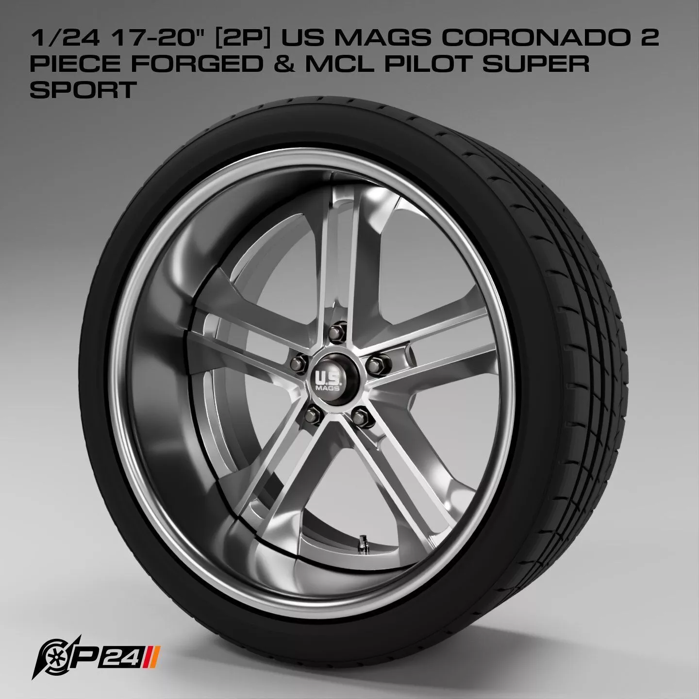 1-24th 17-20 inches 2P US Mags Coronado 2 Piece Forged and MC... 3D print model