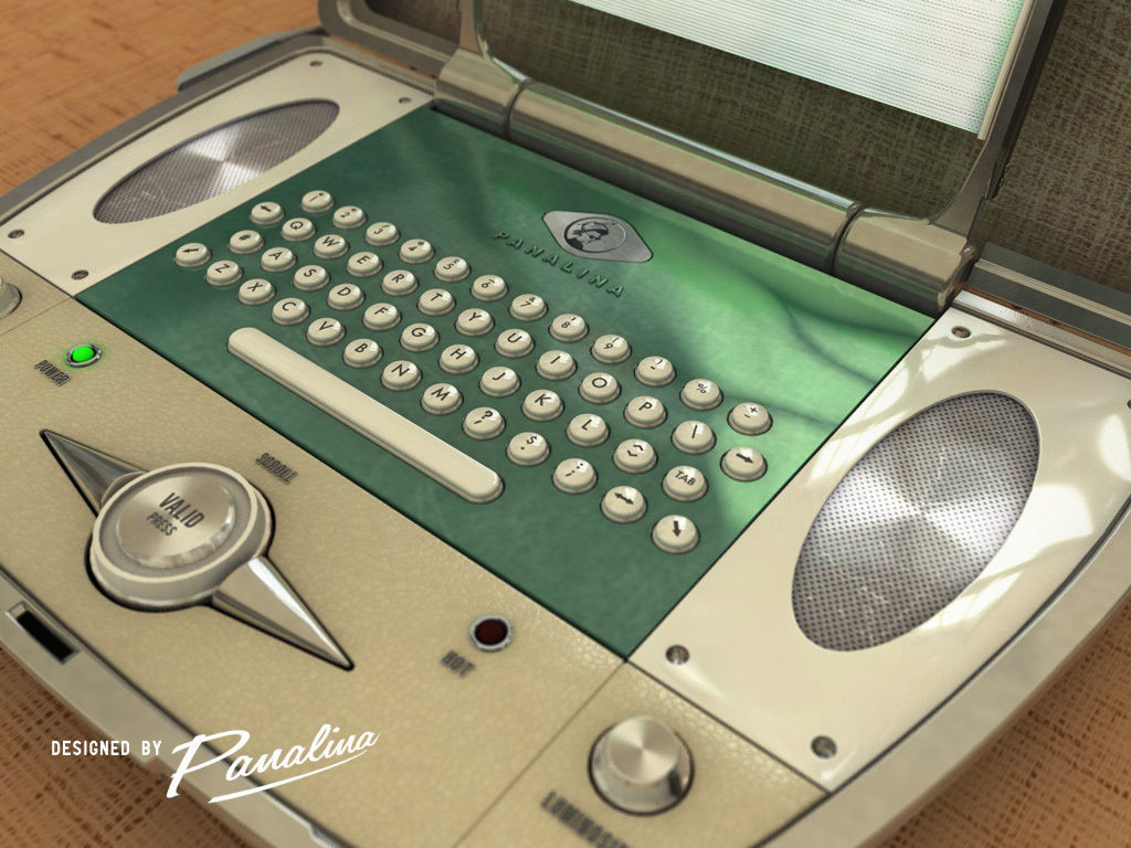 Vintage laptop computer nomad 250GT 1960 - c4d fbx 3ds 3D model_4