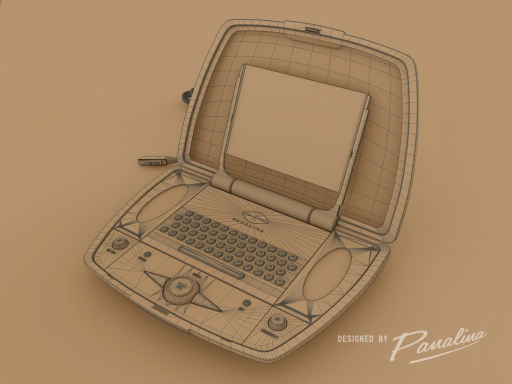 Vintage laptop computer nomad 250GT 1960 - c4d fbx 3ds 3D model_9