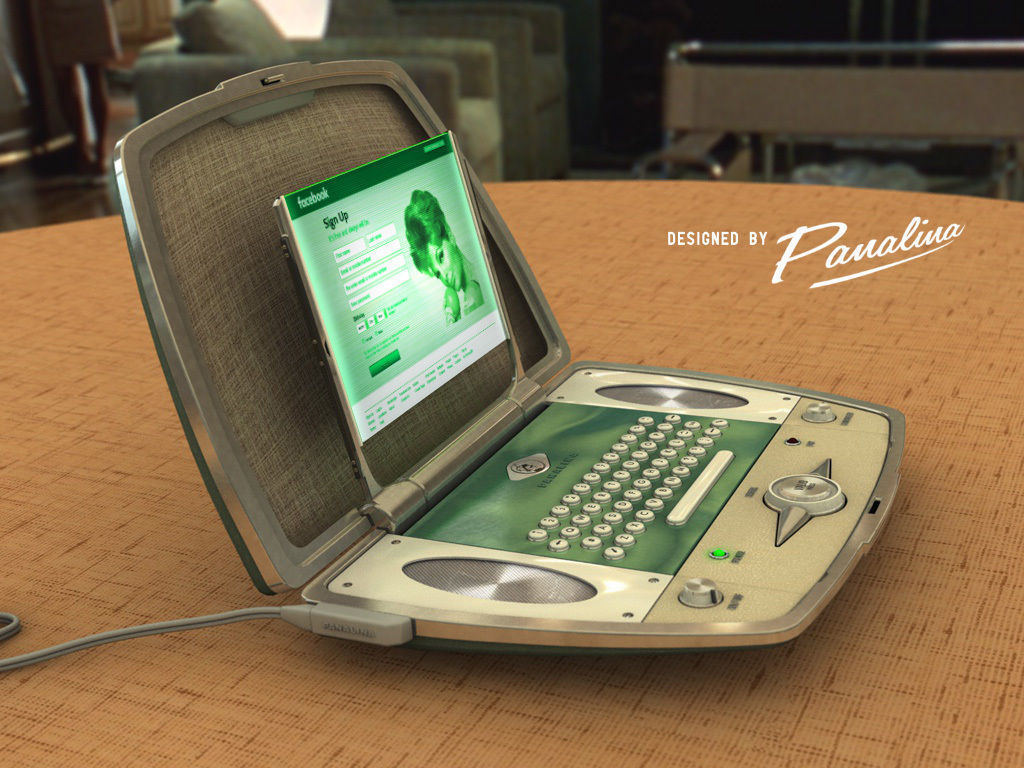 Vintage laptop computer nomad 250GT 1960 - c4d fbx 3ds 3D model_3