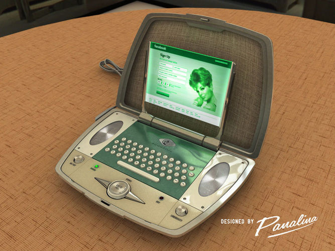 Vintage laptop computer nomad 250GT 1960 - c4d fbx 3ds 3D model
