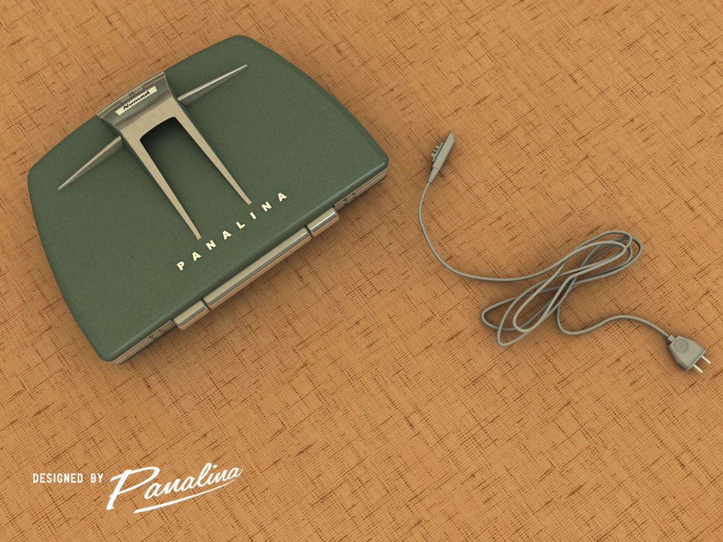 Vintage laptop computer nomad 250GT 1960 - c4d fbx 3ds 3D model_7