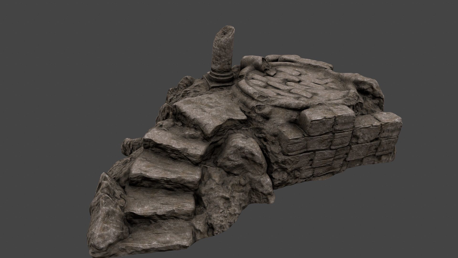 old temple Low-poly 3D model_3