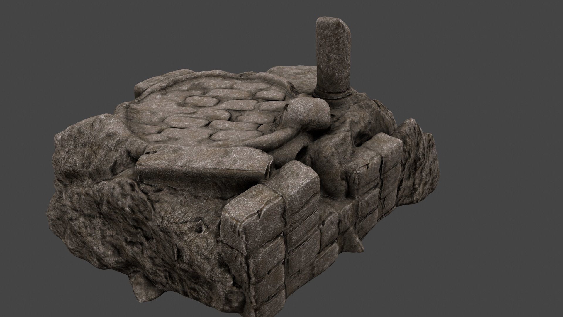 old temple Low-poly 3D model_8