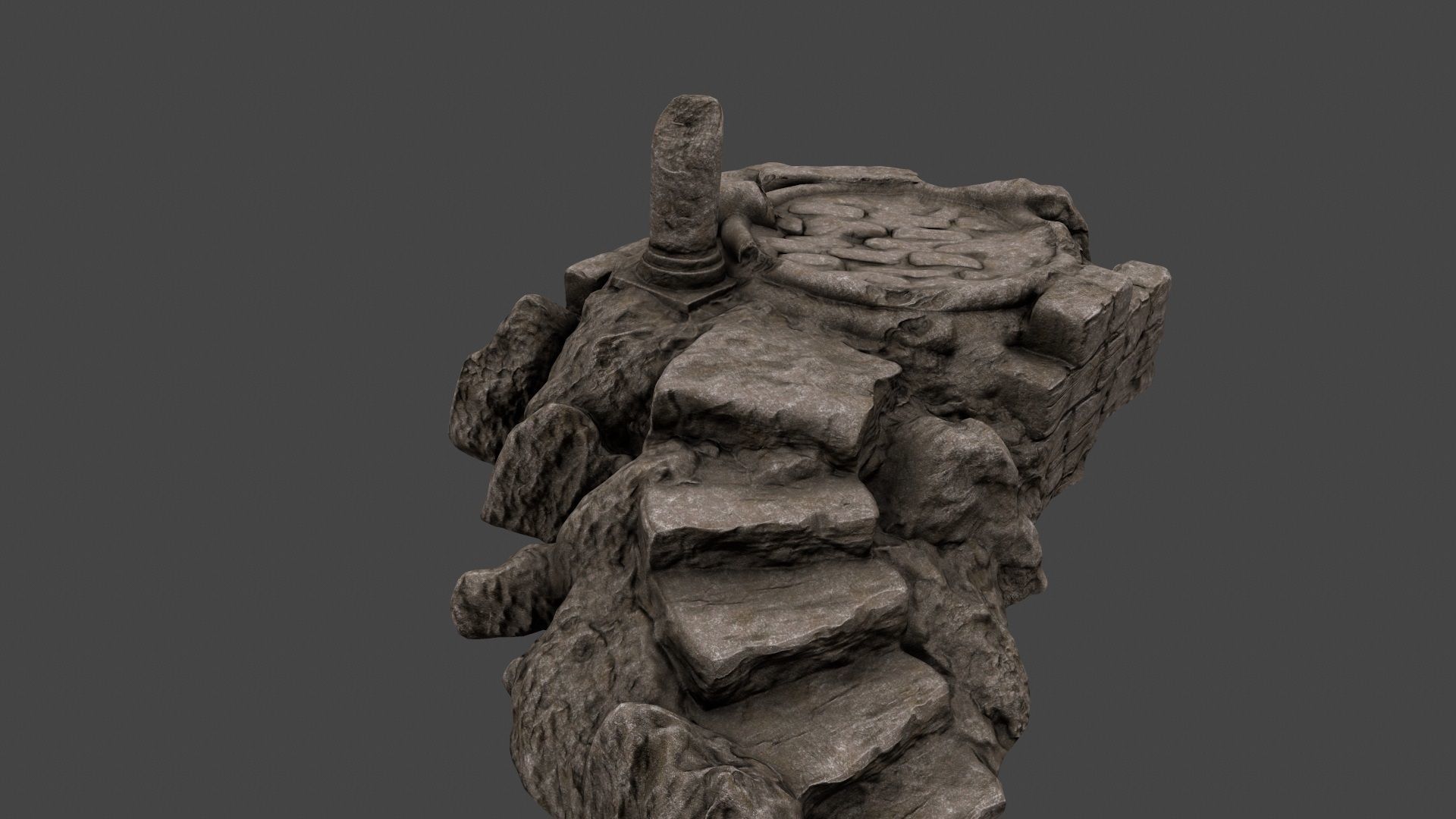 old temple Low-poly 3D model_4