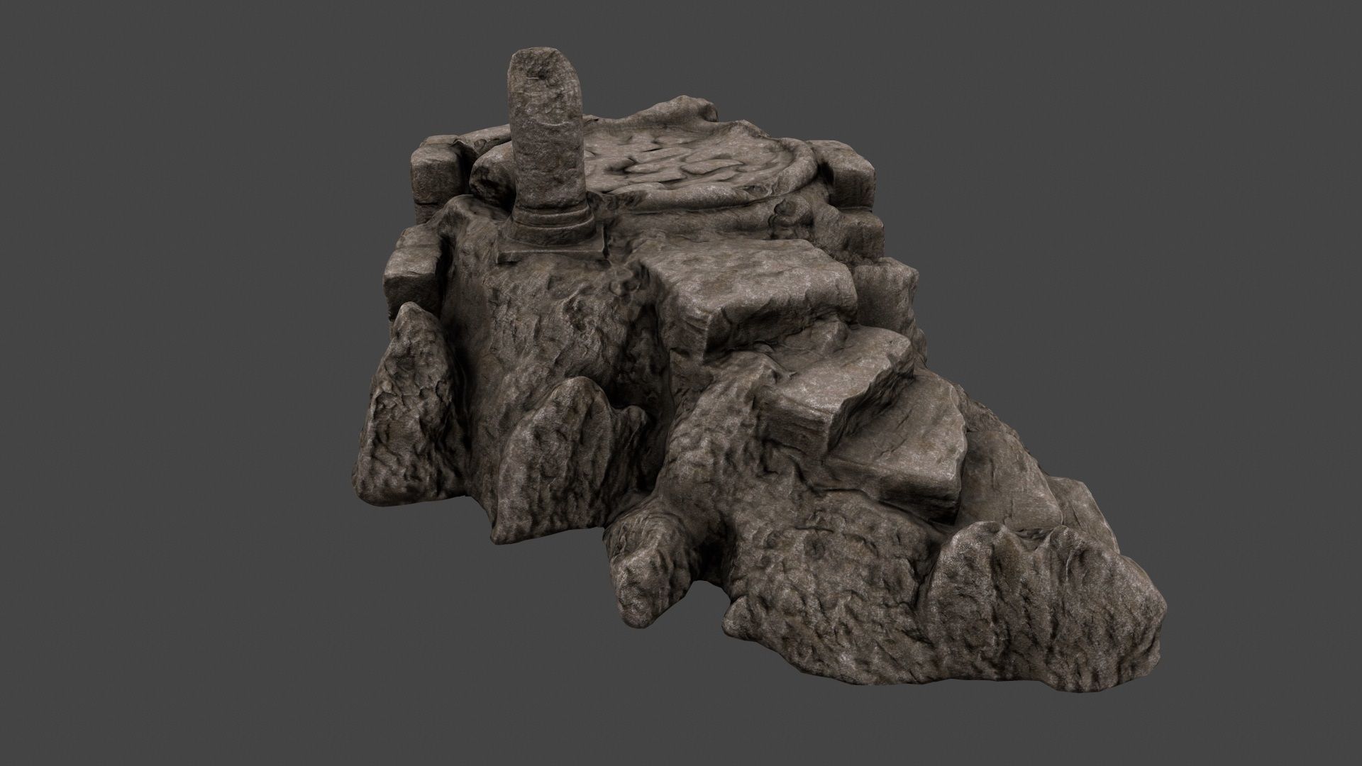 old temple Low-poly 3D model_5