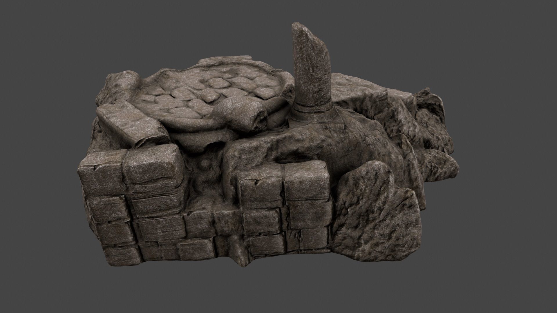 old temple Low-poly 3D model_6