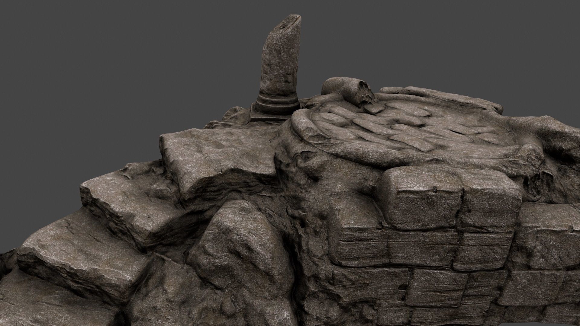 old temple Low-poly 3D model_9