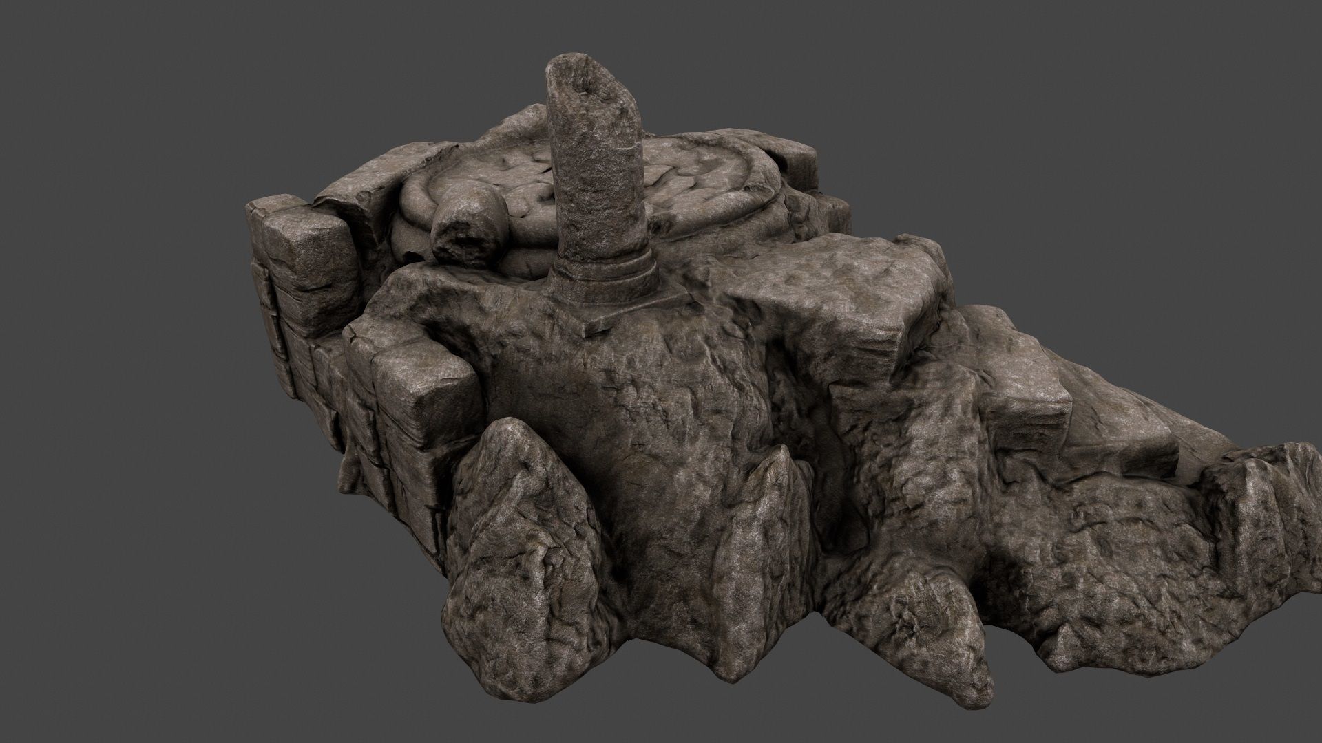 old temple Low-poly 3D model_7