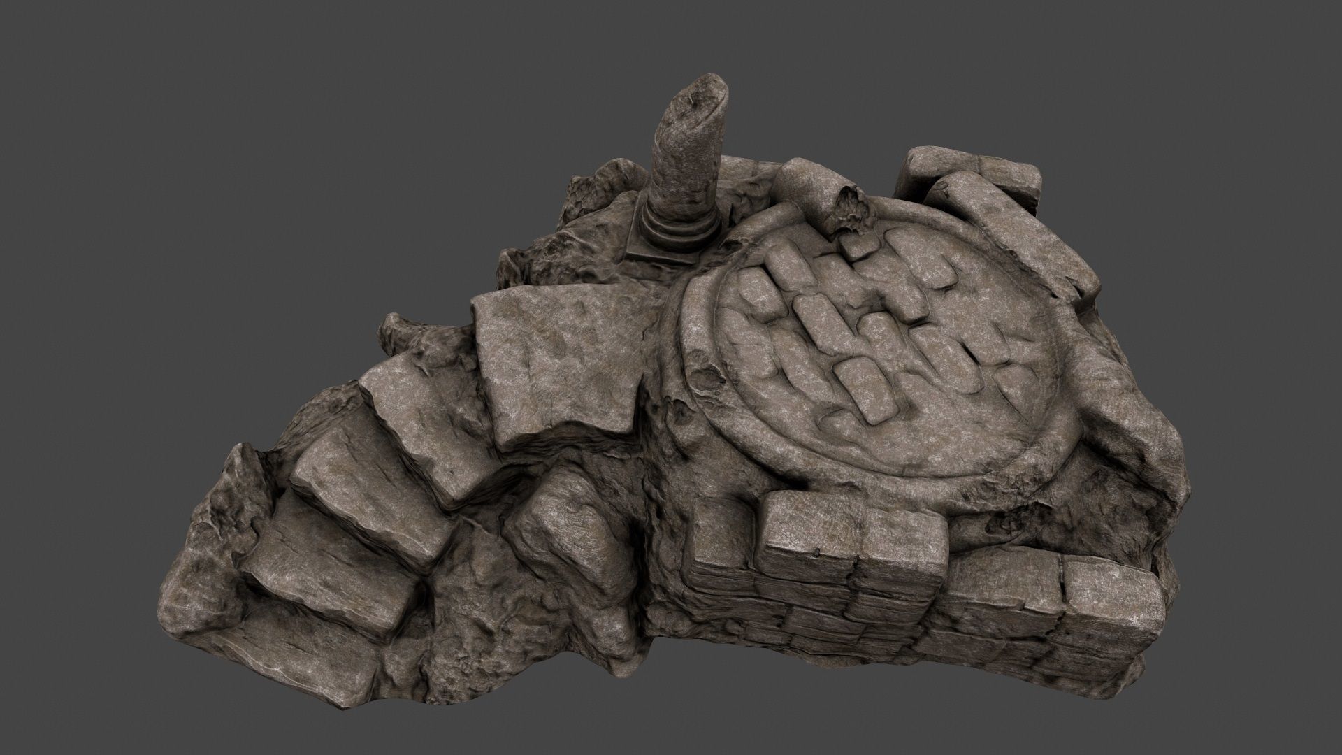 old temple Low-poly 3D model_2