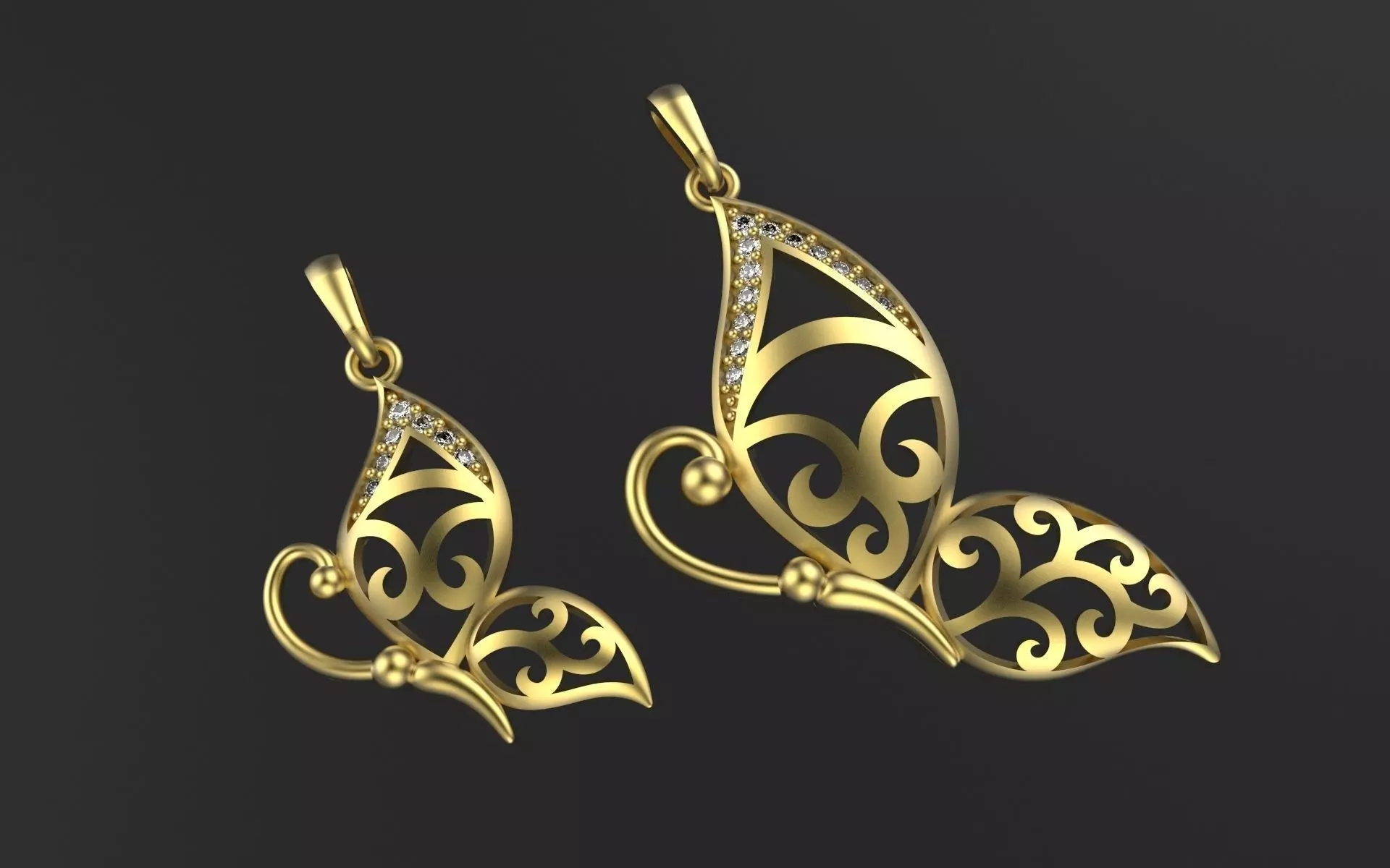 ButerFly Pendants 2 Size  3D print model_0