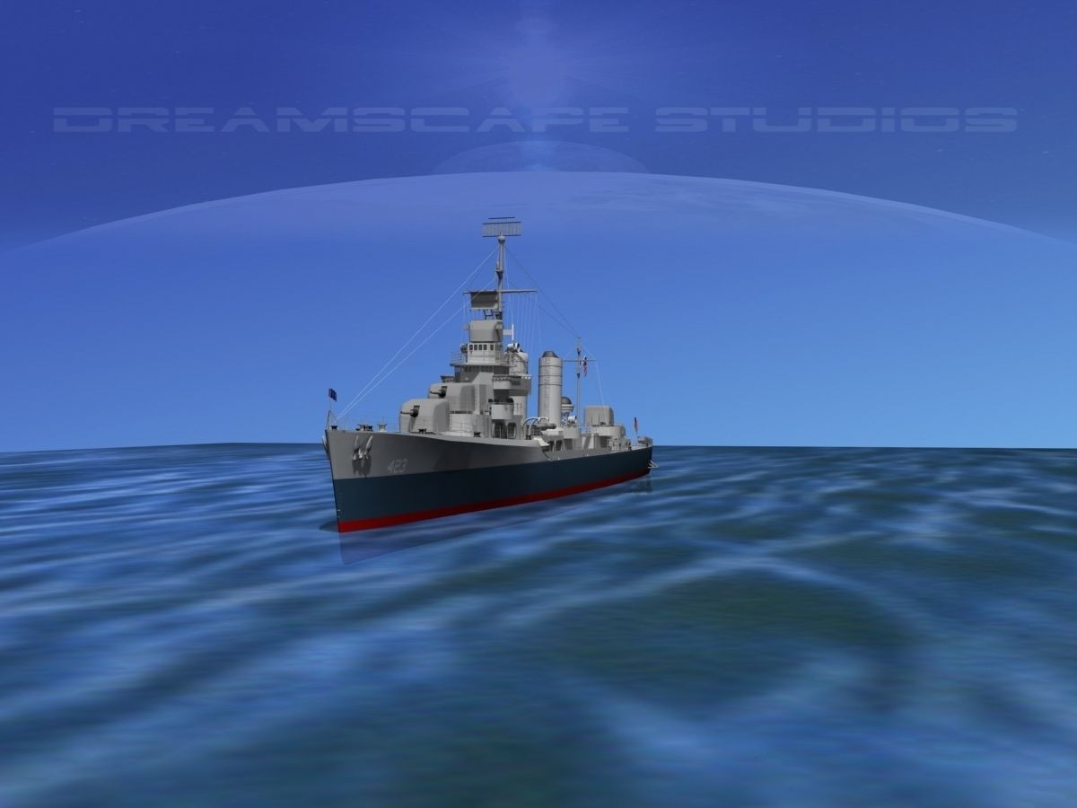 Gleaves Class Destroyer USS Gleaves DD423 3D model_5