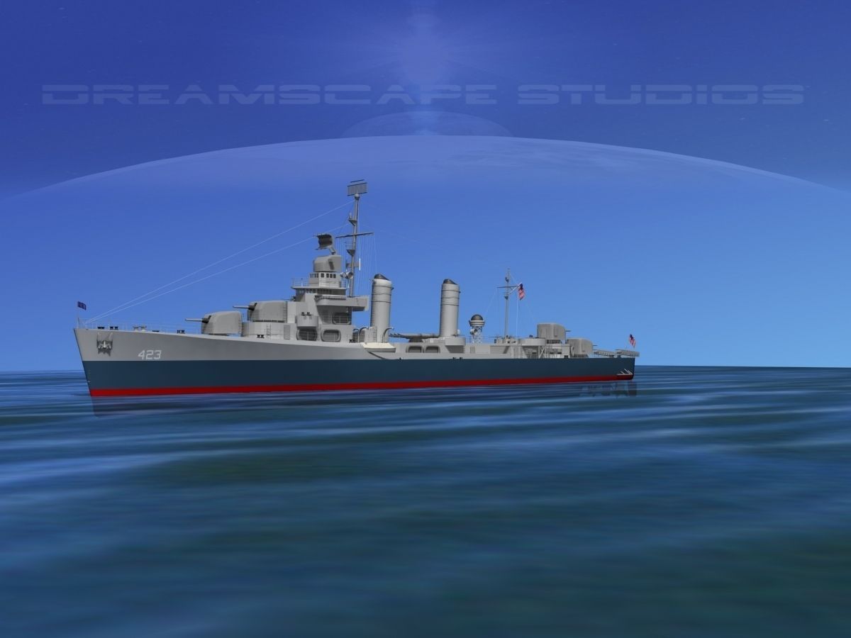 Gleaves Class Destroyer USS Gleaves DD423 3D model_4
