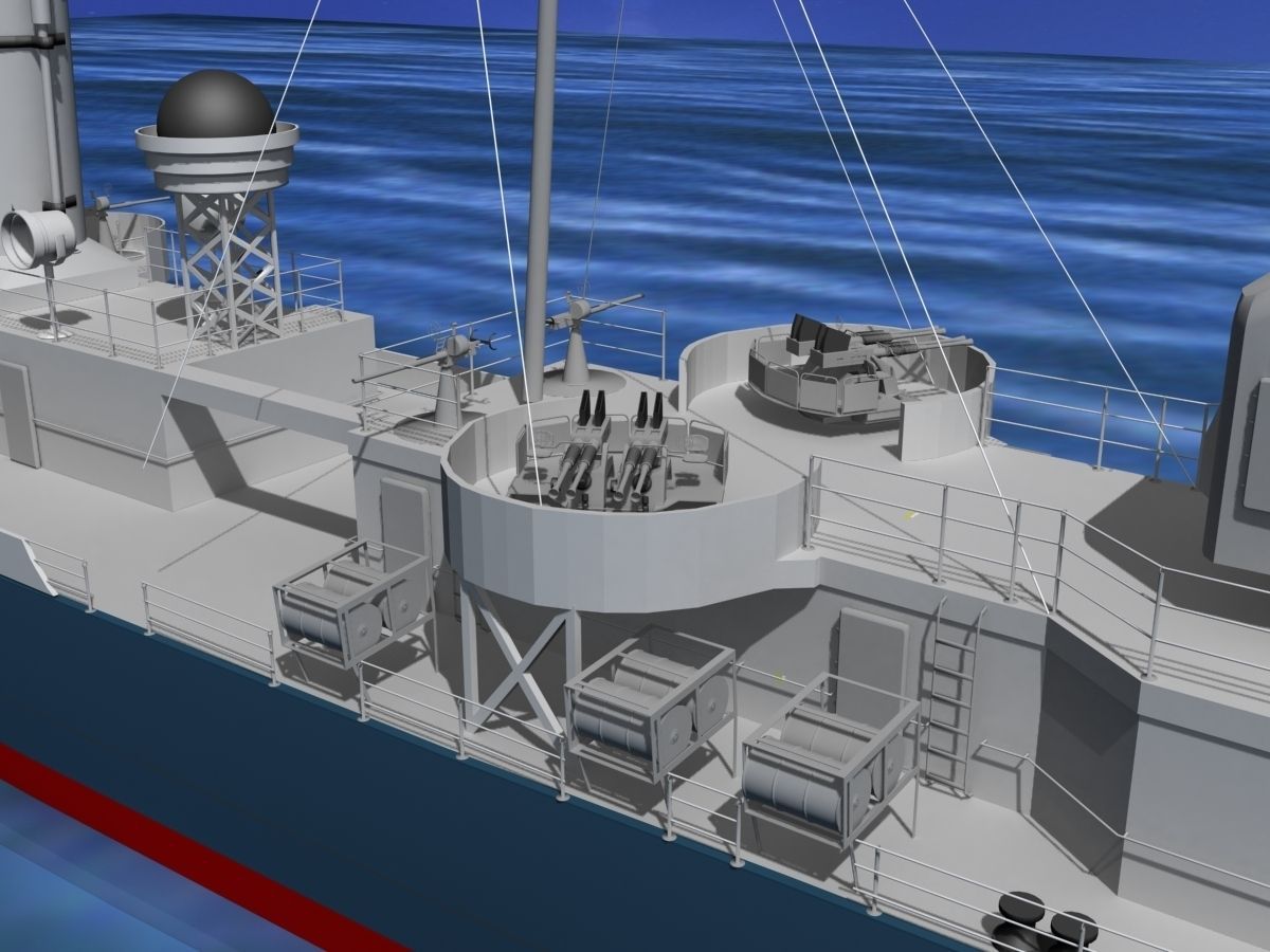 Gleaves Class Destroyer USS Gleaves DD423 3D model_1