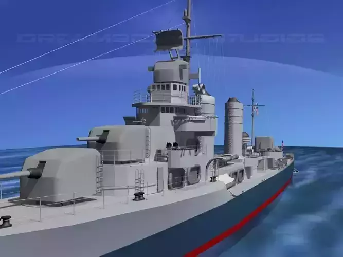 Gleaves Class Destroyer USS Gleaves DD423 3D model