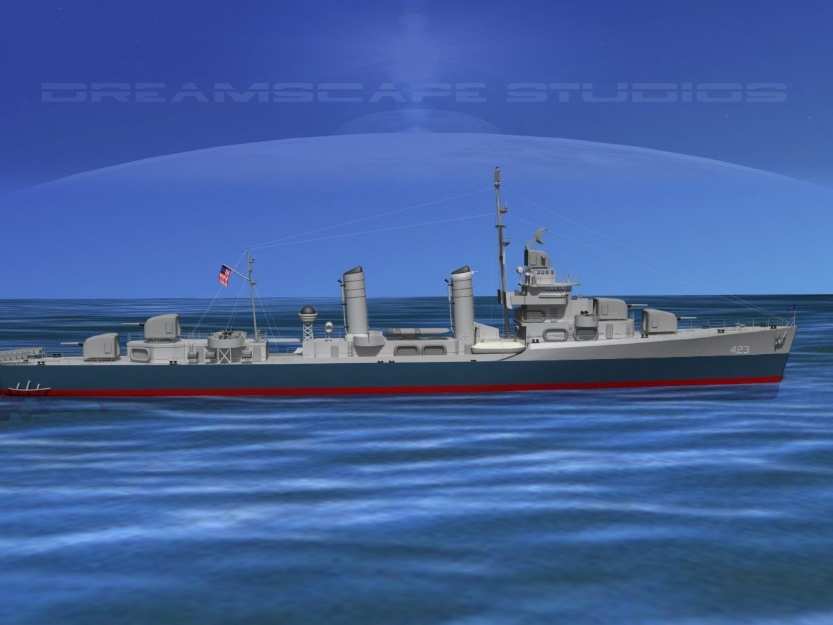 Gleaves Class Destroyer USS Gleaves DD423 3D model_8