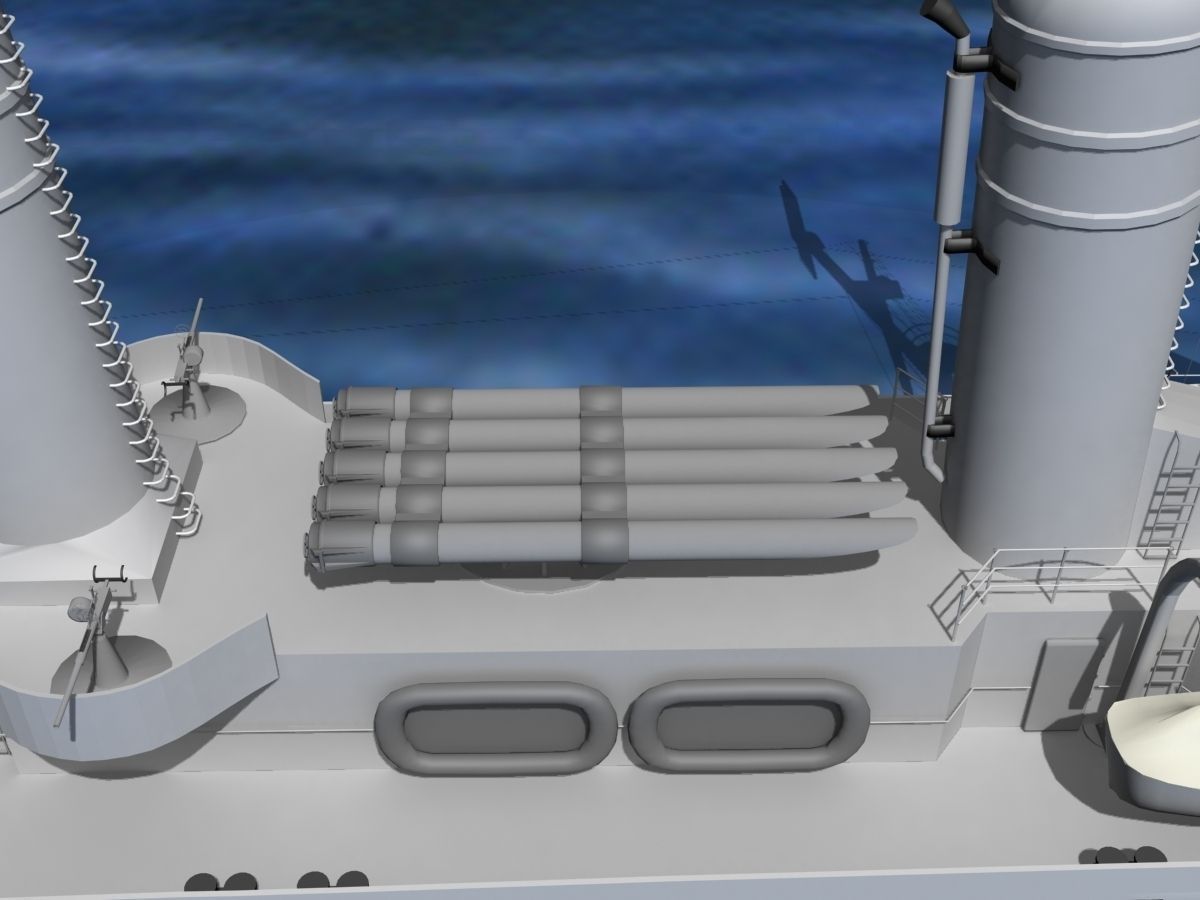 Gleaves Class Destroyer USS Gleaves DD423 3D model_2