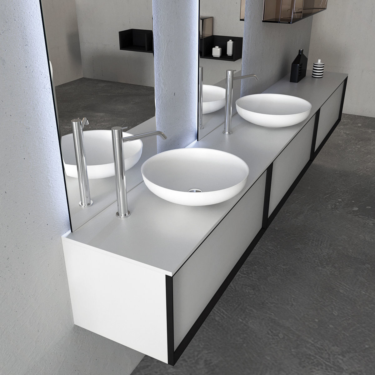 Bathroom furniture set Bespoke 2 3D model_1