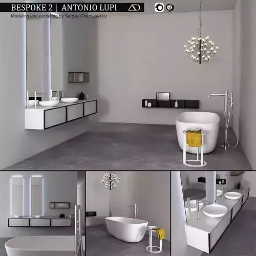 Bathroom furniture set Bespoke 2 3D model