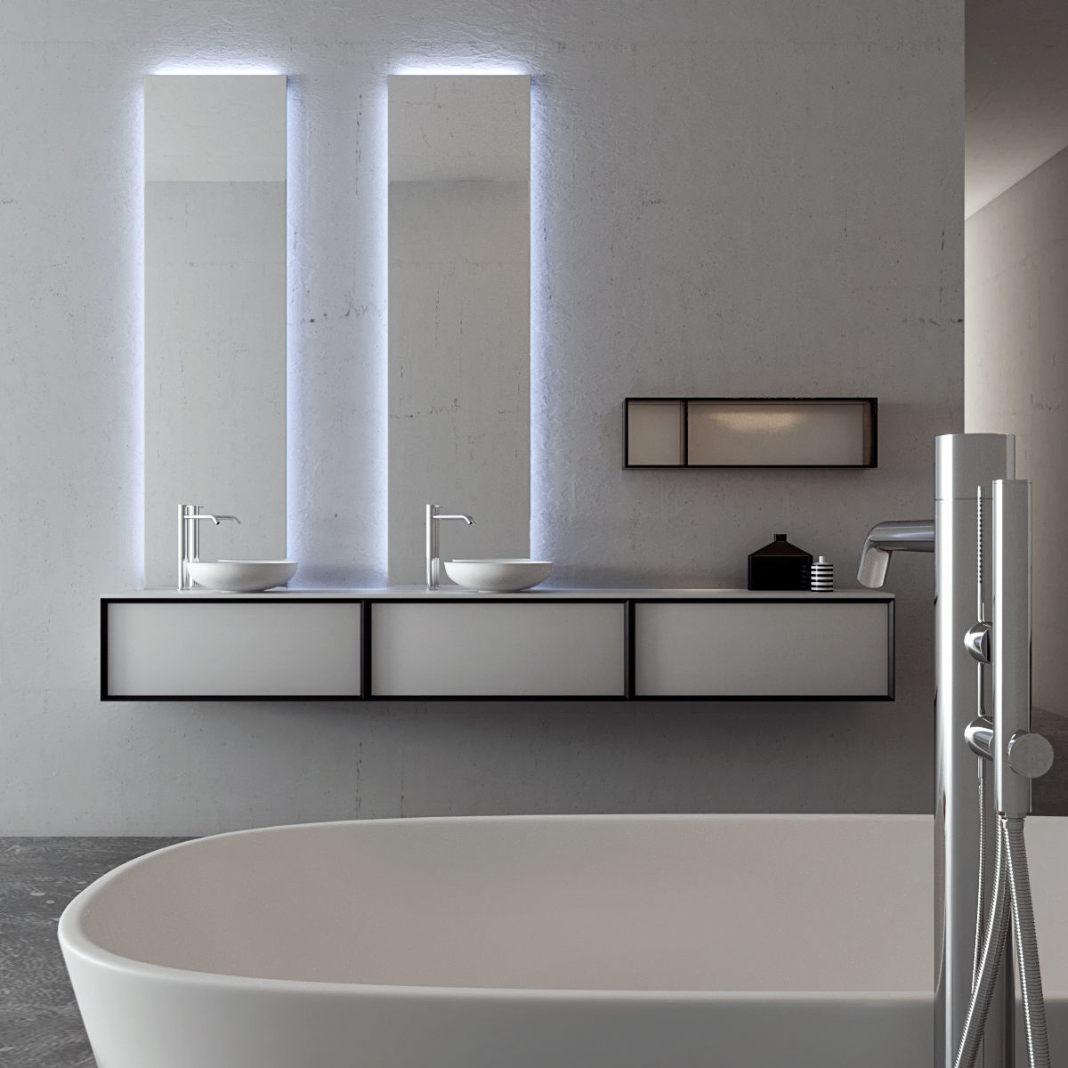 Bathroom furniture set Bespoke 2 3D model_2