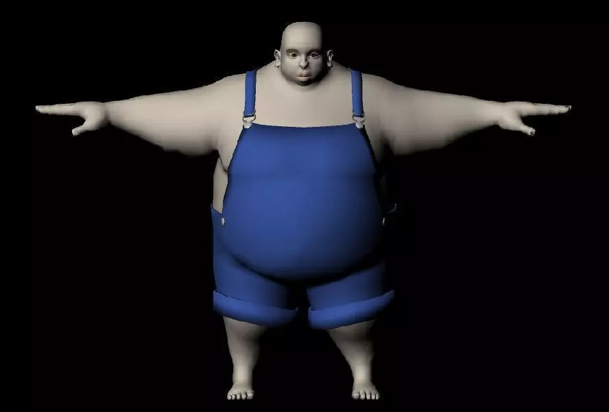 Base Fat Human Low-poly 3D model Low-poly 3D model_0