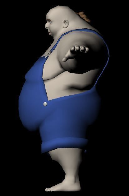 Base Fat Human Low-poly 3D model Low-poly 3D model_1