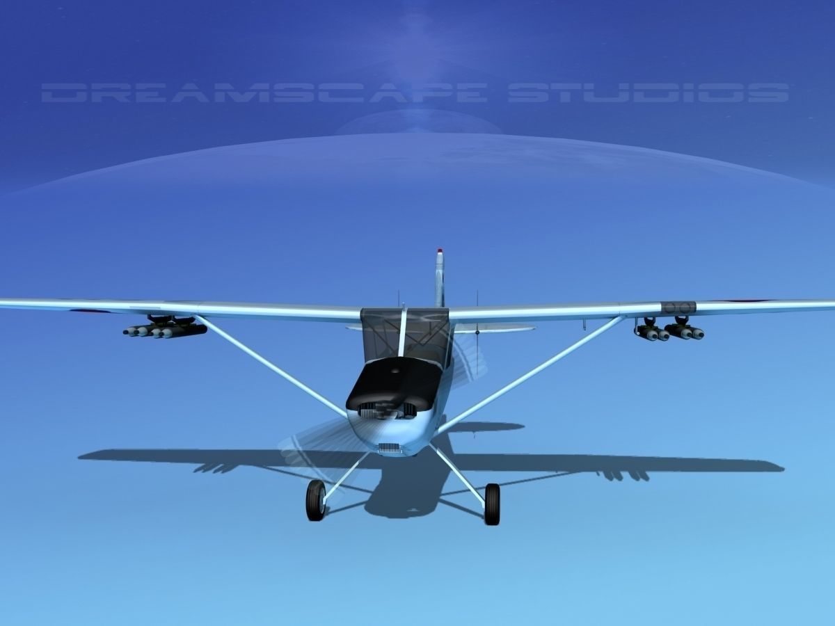 Cessna O-1E L-19 Bird Dog South Korea 3D model_4