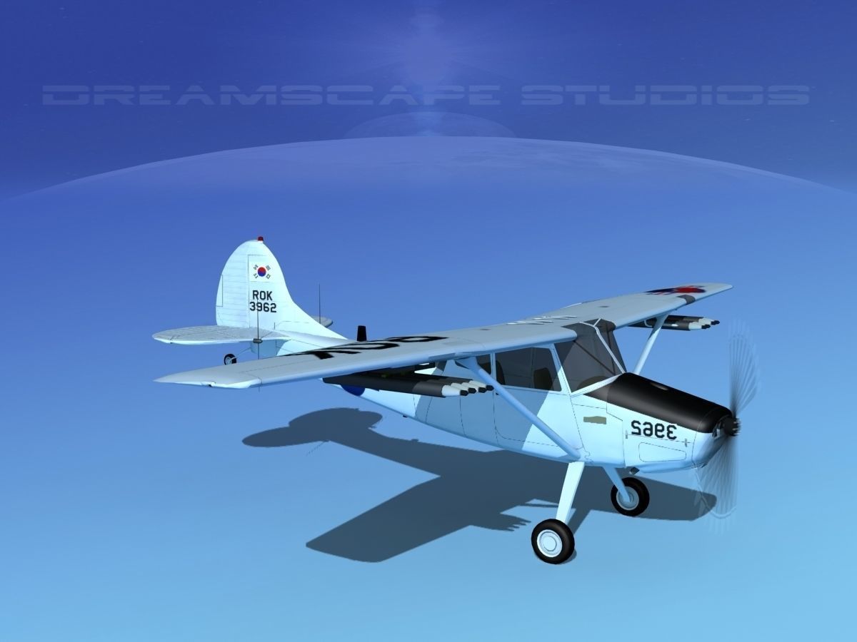 Cessna O-1E L-19 Bird Dog South Korea 3D model_5