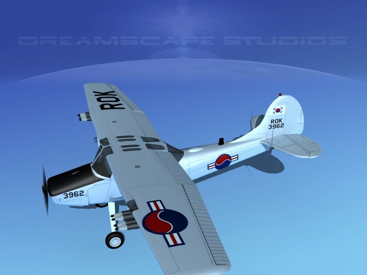 Cessna O-1E L-19 Bird Dog South Korea 3D model_11