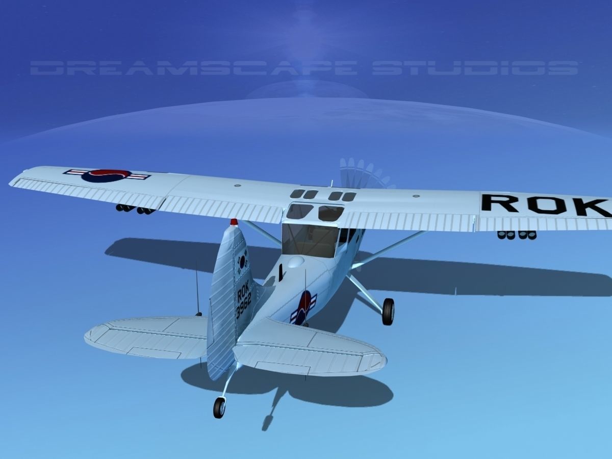 Cessna O-1E L-19 Bird Dog South Korea 3D model_8