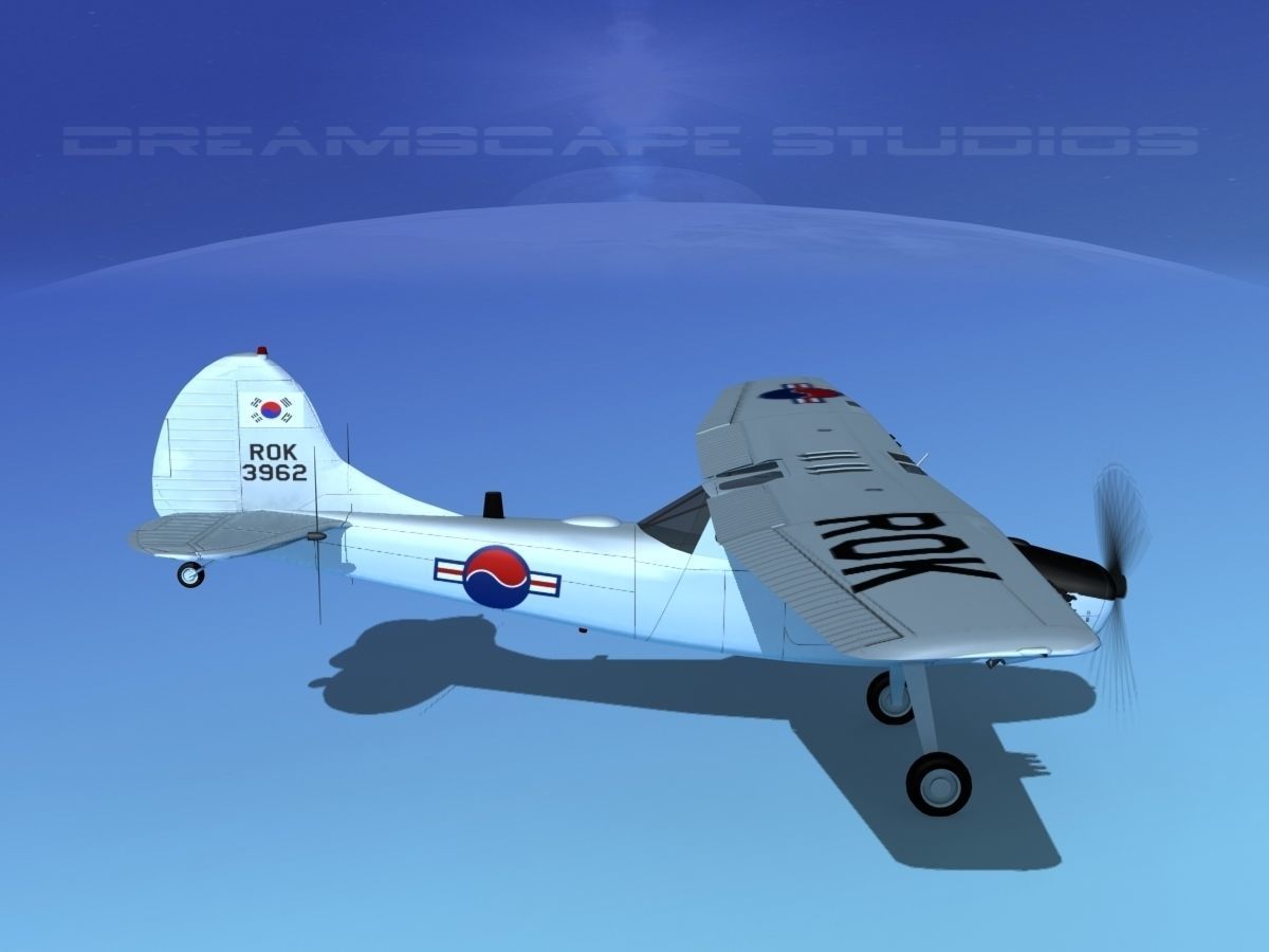 Cessna O-1E L-19 Bird Dog South Korea 3D model_6