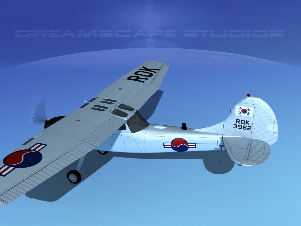 Cessna O-1E L-19 Bird Dog South Korea 3D model_10