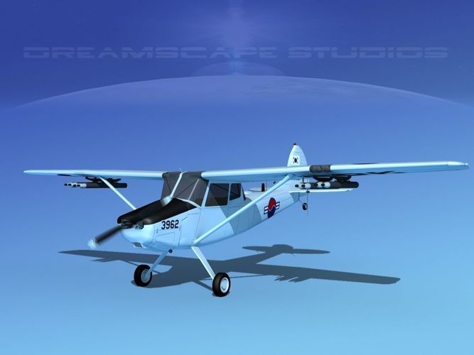 Cessna O-1E L-19 Bird Dog South Korea 3D model