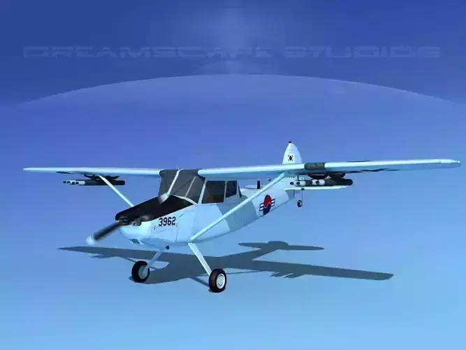 Cessna O-1E L-19 Bird Dog South Korea 3D model
