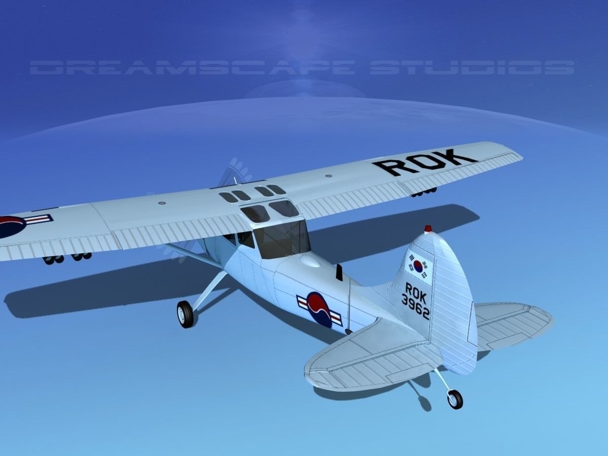 Cessna O-1E L-19 Bird Dog South Korea 3D model_9