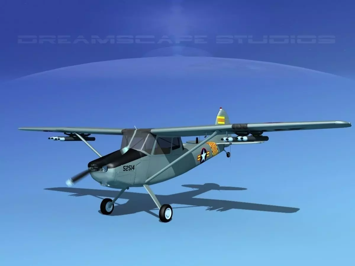 Cessna O-1E L-19 South Vietnam 2 3D model_0