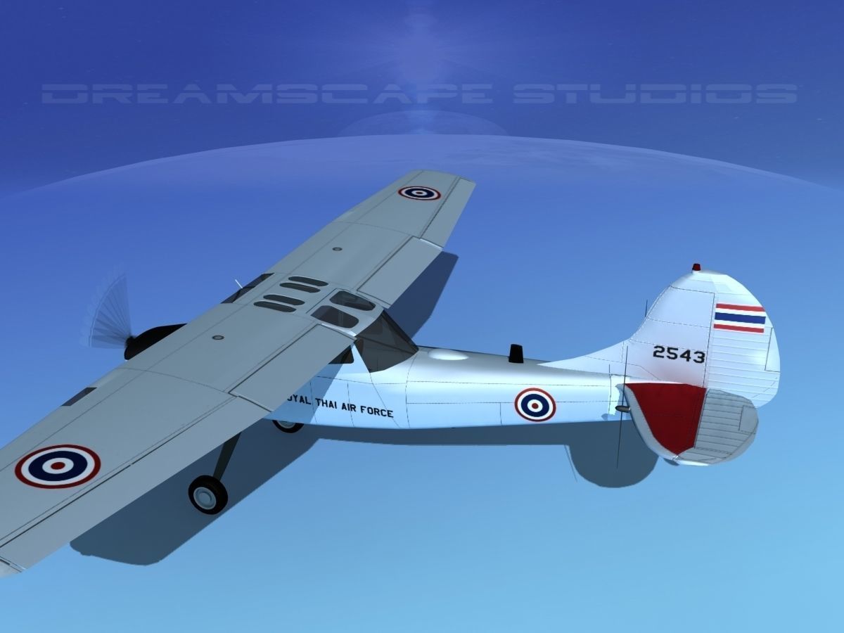Cessna O-1E L-19 Bird Dog Thai Navy 3D model_10