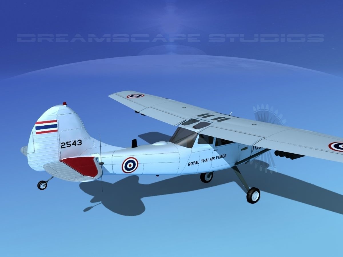 Cessna O-1E L-19 Bird Dog Thai Navy 3D model_7