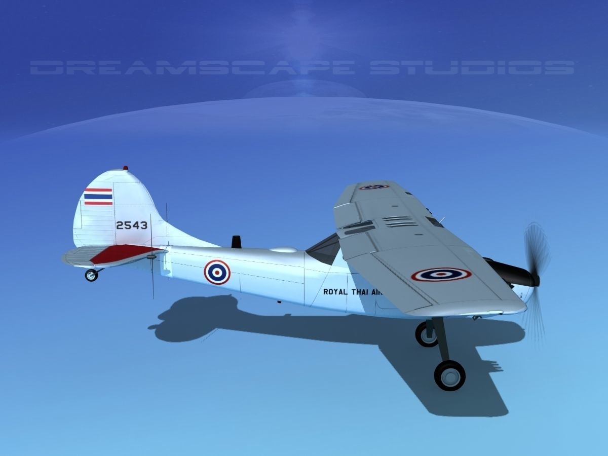 Cessna O-1E L-19 Bird Dog Thai Navy 3D model_6