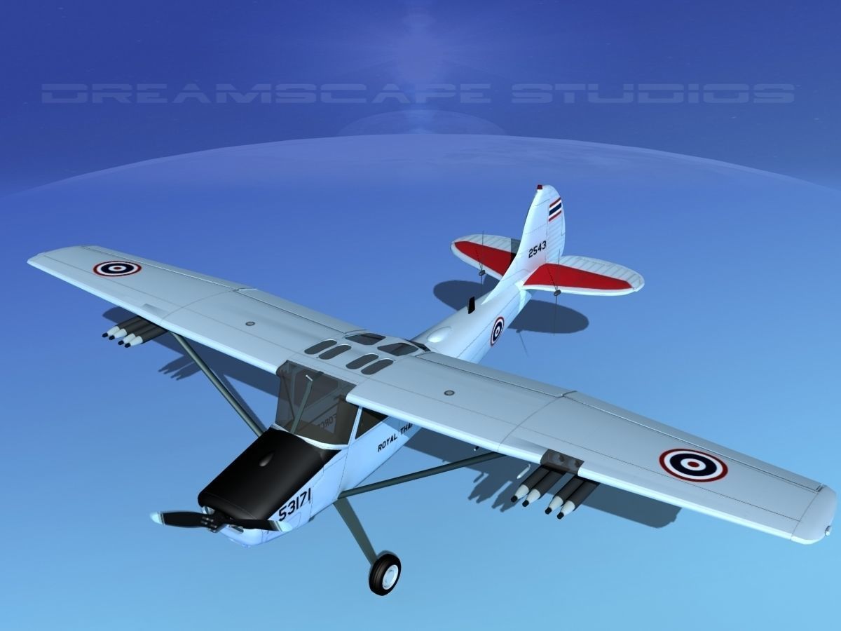 Cessna O-1E L-19 Bird Dog Thai Navy 3D model_12