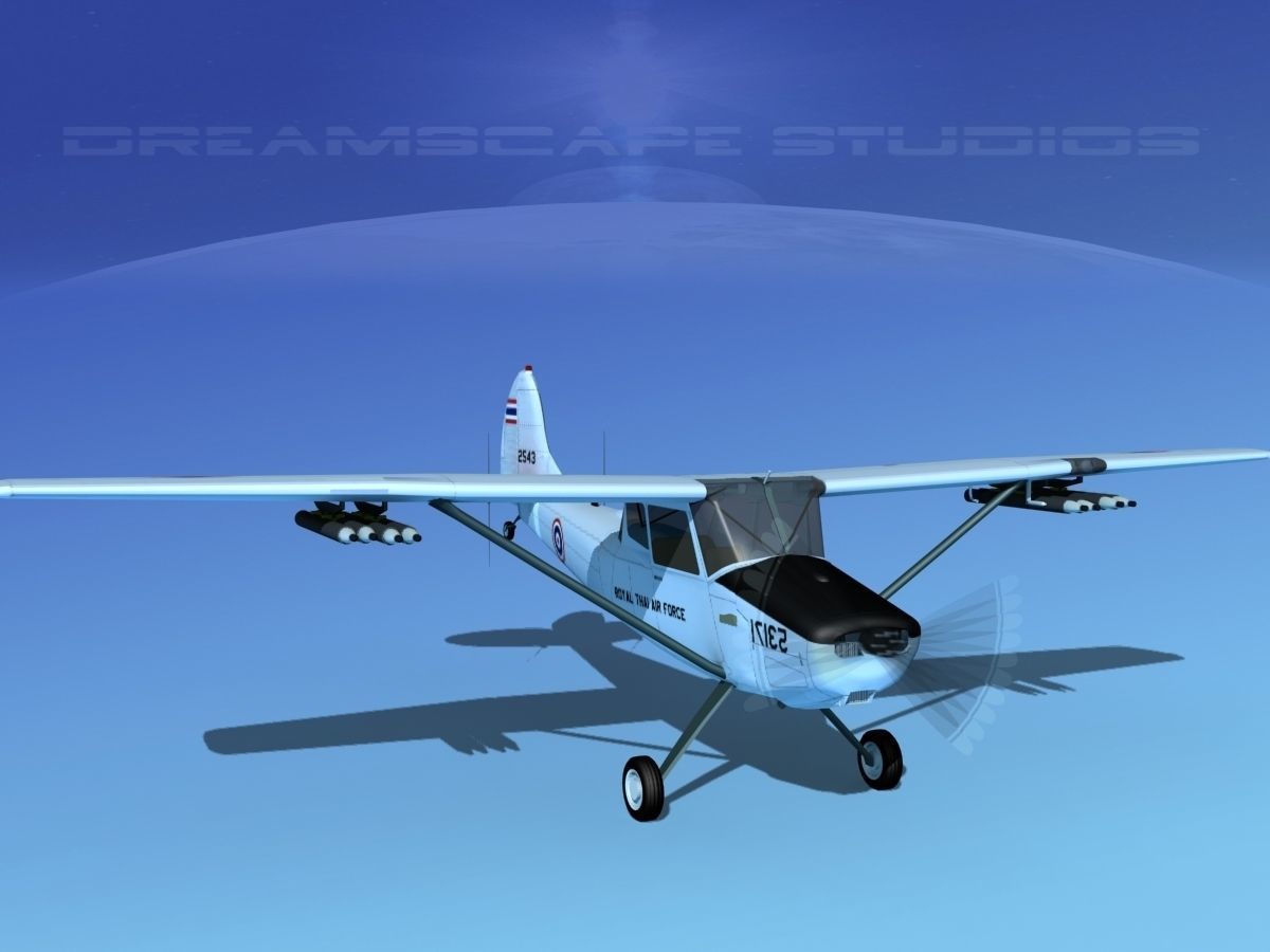 Cessna O-1E L-19 Bird Dog Thai Navy 3D model_2