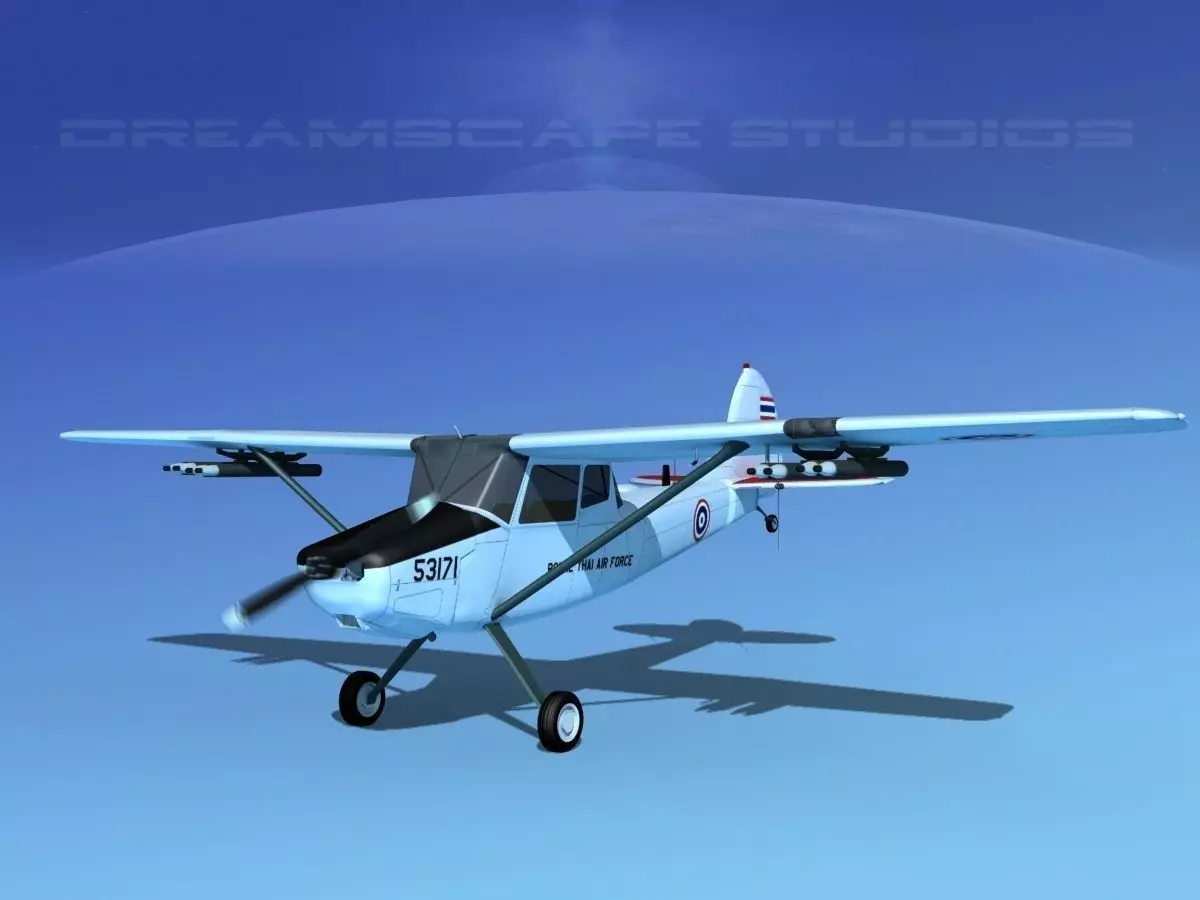 Cessna O-1E L-19 Bird Dog Thai Navy 3D model_0