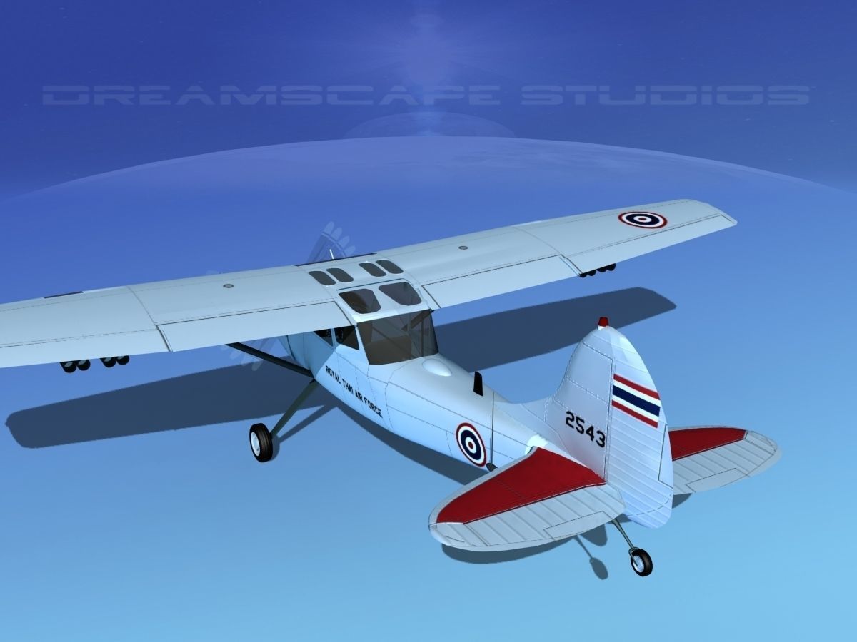 Cessna O-1E L-19 Bird Dog Thai Navy 3D model_9