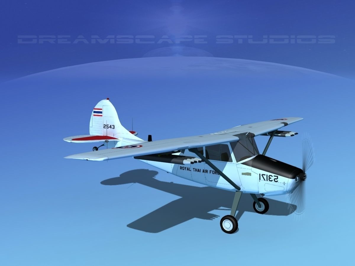 Cessna O-1E L-19 Bird Dog Thai Navy 3D model_5