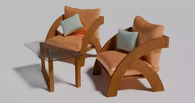 Sofa Set 3D model 4