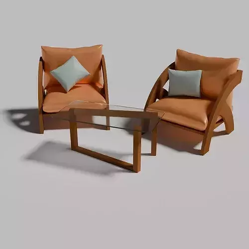 Sofa Set 3D model 5