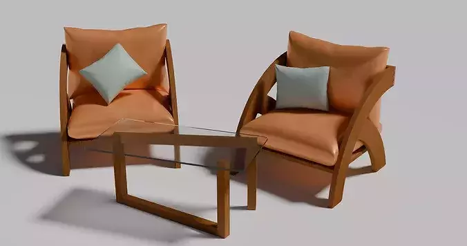 Sofa Set 3D model 3