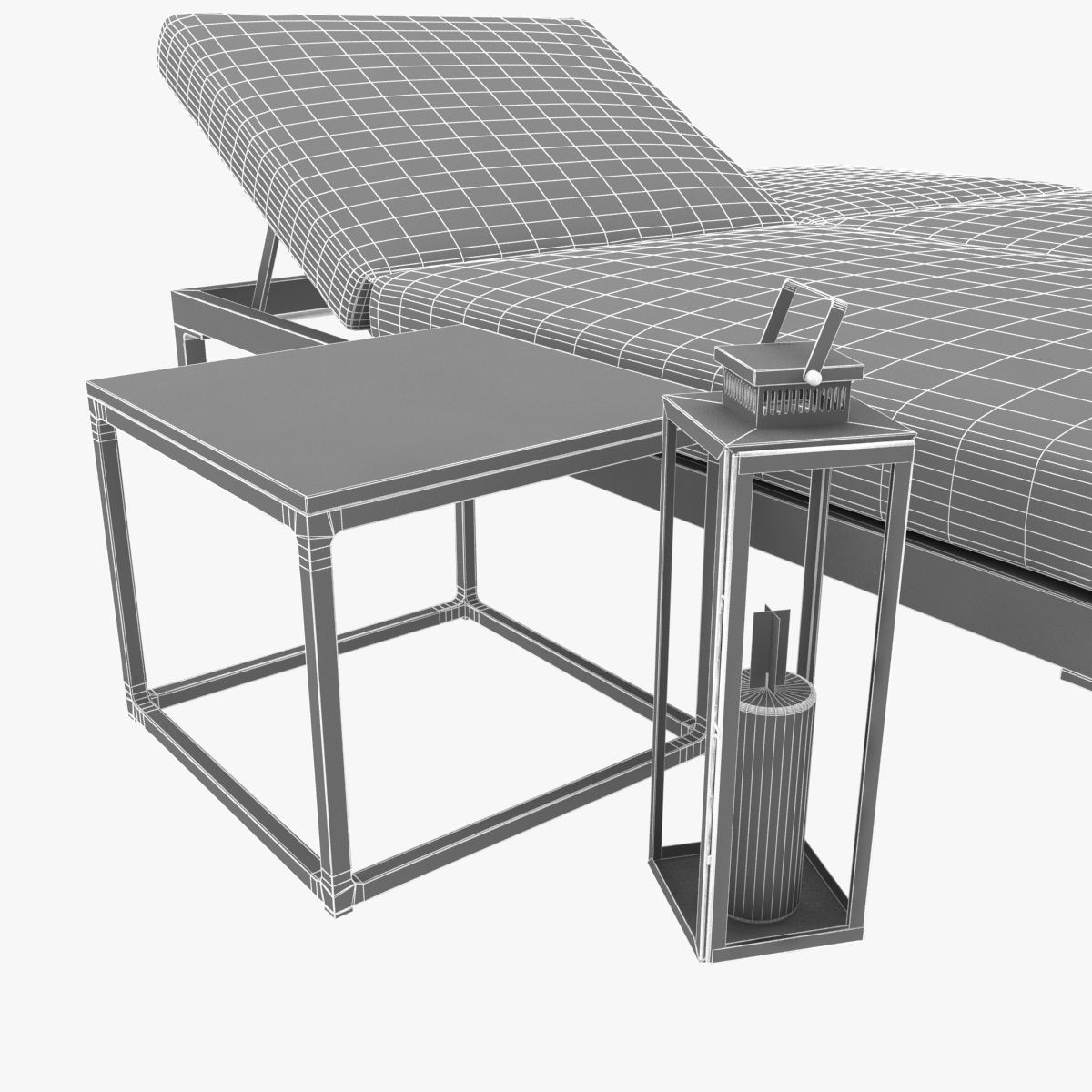 Kettal landscape double sun lounger 3D model_9