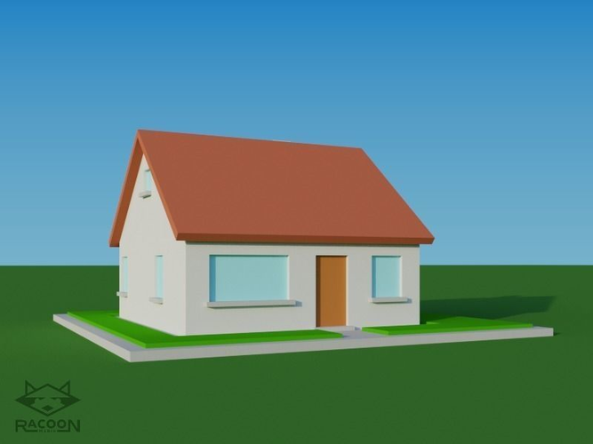 20 LowPoly houses Low-poly 3D model 3
